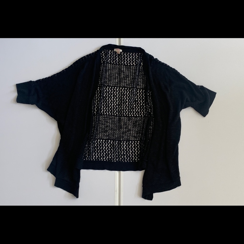 Mossimo Black Knitted Open Cardigan No Buttons